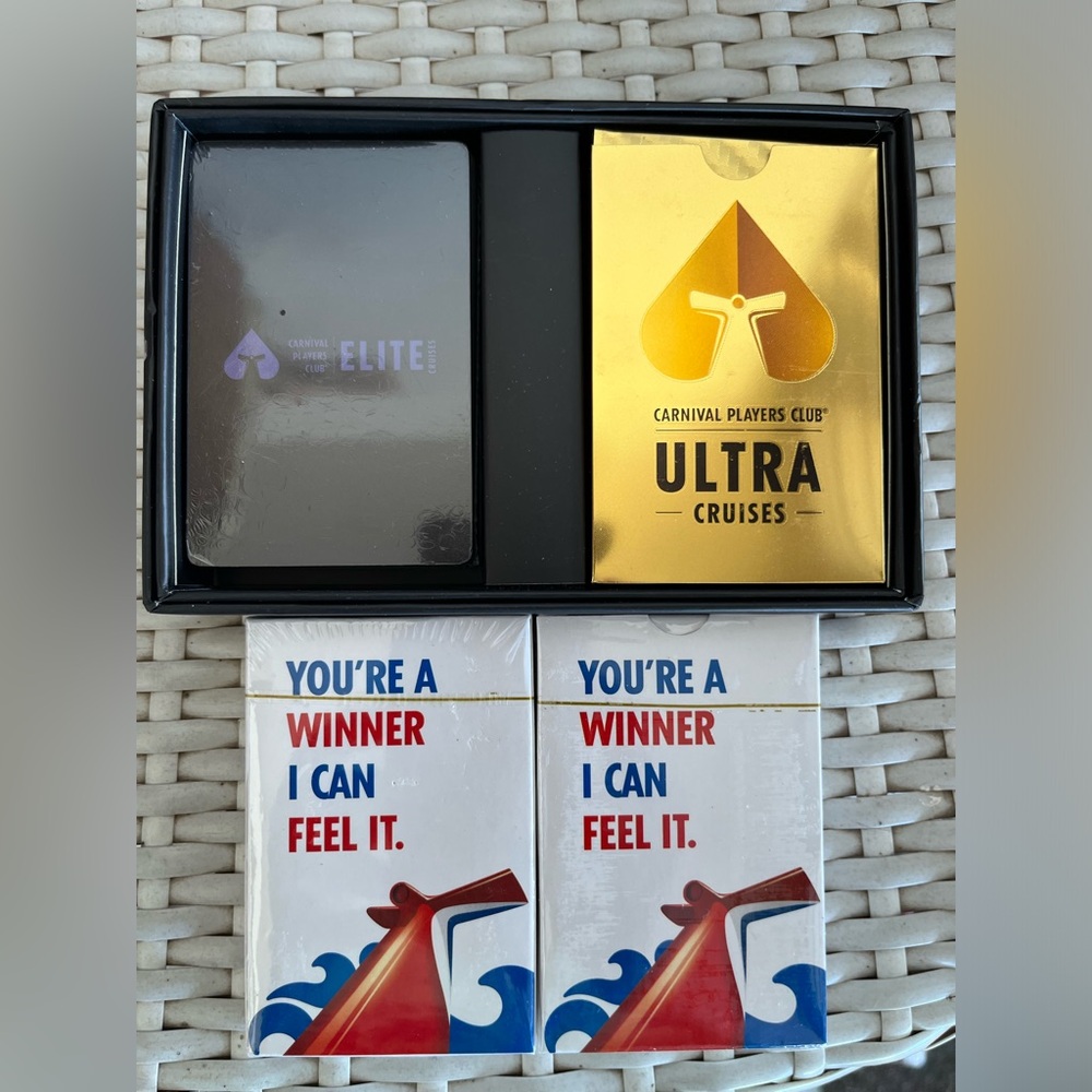 4 Decks of Collectors Cards from Carnival Cruise Lines